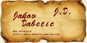 Jakov Dabetić vizit kartica
